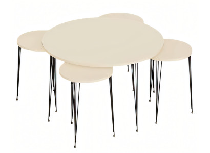 Eleganter Beistelltisch aus Holz in Beige für modernes Wohnzimmer