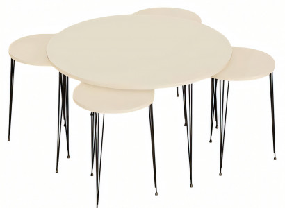 Eleganter Beistelltisch aus Holz in Beige für modernes Wohnzimmer