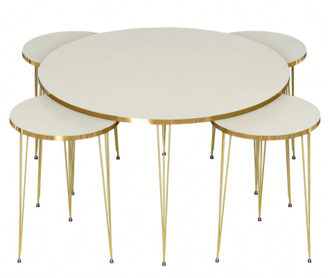 Eleganter Beistelltisch aus Holz in Beige mit modernem Design