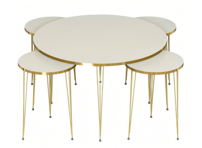 Eleganter Beistelltisch aus Holz in Beige mit modernem Design