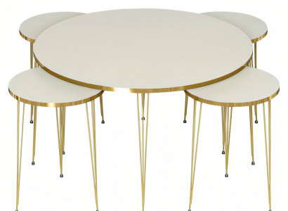 Eleganter Beistelltisch aus Holz in Beige mit modernem Design