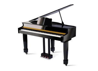 Schwarzer Flügel Klavier Digitalpiano Flügelklavier Hochglanz Piano