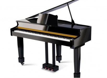 Schwarzer Flügel Klavier Digitalpiano Flügelklavier Hochglanz Piano