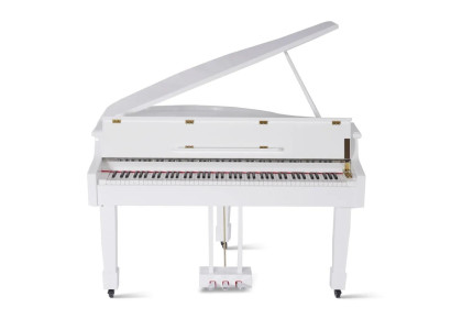 Weißer Flügel Klavier Digitalpiano Flügelklavier Hochglanz Piano