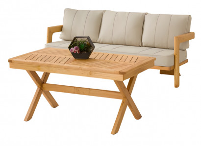 Gartenmöbel Set aus Holz in Beige modern, 2-teilig