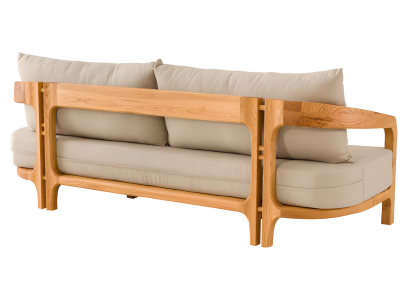 Elegantes beiges Stoffsofa für Terrasse und Balkon