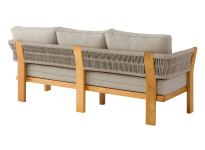 Elegantes graues Stoffsofa für Terrasse und Balkon