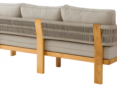 Elegantes graues Stoffsofa für Terrasse und Balkon