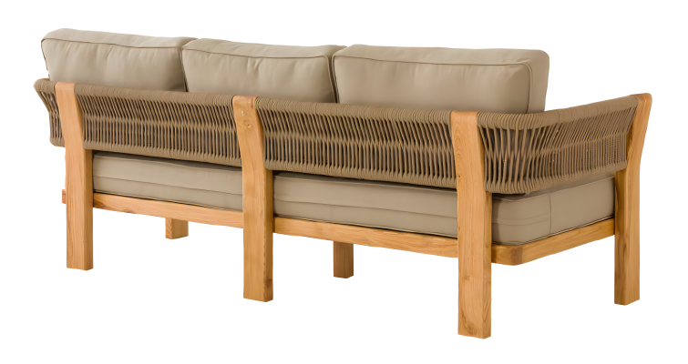 Beige Stoff 3-Sitzer-Sofa modern für Terrasse und Balkon