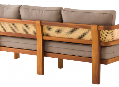 Elegantes Beiges Stoffsofa für Terrasse und Balkon