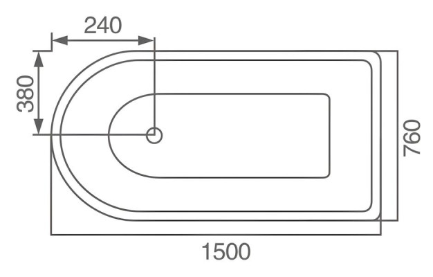 Designwanne Badewanne Acrylwanne Raumsparwanne Komfortwanne Wanne 150x76 cm
