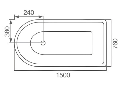 Designwanne Badewanne Acrylwanne Raumsparwanne Komfortwanne Wanne 150x76 cm