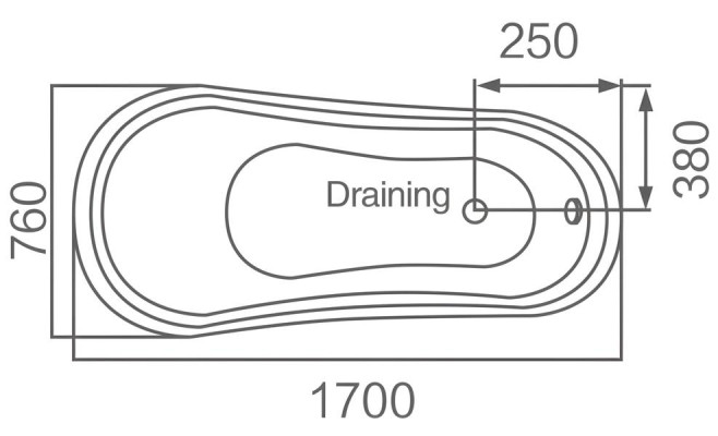 Bad Acrylwanne Badewanne Wanne Designwanne Luxuswanne Komfortwanne 170x76 cm