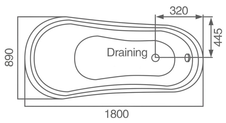 Badewanne Luxuswanne Wellnesswanne Designwanne Bad Komfortwanne 180x90 cm