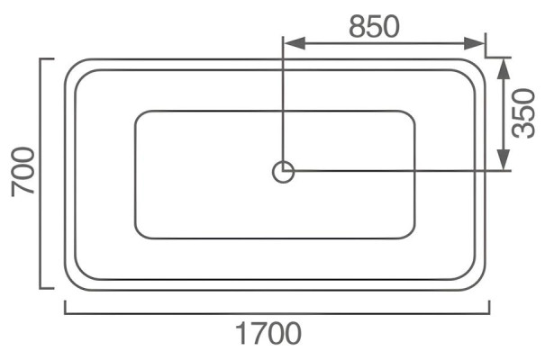 Luxuswanne Relaxwanne Pflegewanne Komfortwanne Design-Badewanne	 170x70 cm