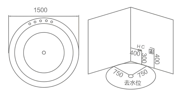 Whirlpool Blubberbad Hydromassagewanne Spa-Bad Whirlwanne 180x180 cm