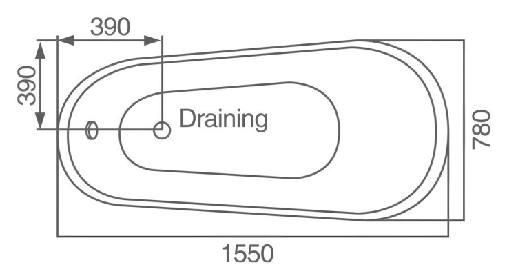 Raumsparwanne Badewanne Komfortwanne Pflegewanne Luxuswanne Wanne 170x80 cm