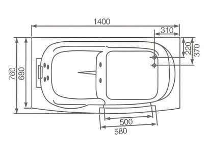 Sitzbadewanne Badewanne mit Whirlpool-Funktion mit Tür Bad 140x76 cm
