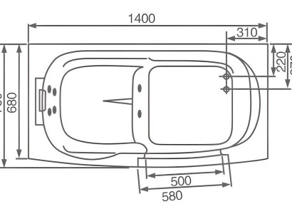 Sitzbadewanne Badewanne mit Whirlpool-Funktion mit Tür Bad 140x76 cm