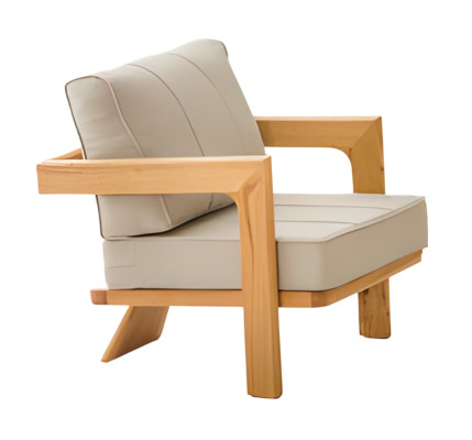 Moderner Beigefarbener Stoffsessel für Terrasse und Balkon