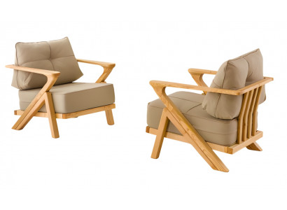 Elegante Beigefarbene Stoffsessel im modernen Design, komfortabel