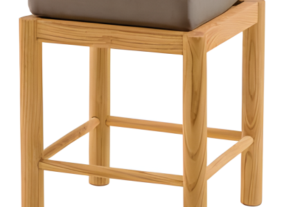Eleganter brauner Holz Hocker modern vielseitig als Sitz- oder