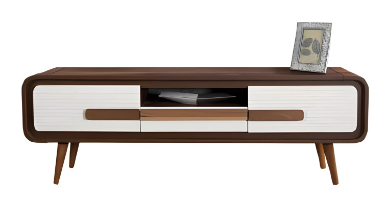 TV- Schrank mit einer perfekten Kombination aus dunklen und hellen Farbtönen