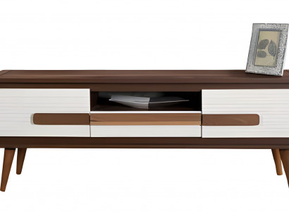 TV- Schrank mit einer perfekten Kombination aus dunklen und hellen Farbtönen