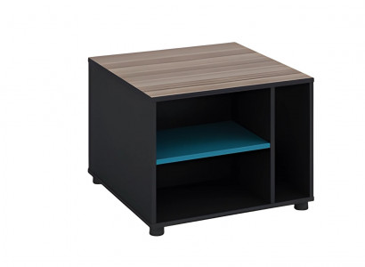 Beistelltisch Quadratisch Holzoptik Braun Schwarz Modern Regal mit Ablage