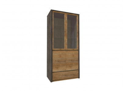 Vitrinenschrank Küchenbuffet Anrichte Vitrine Schublade Glas-Regale