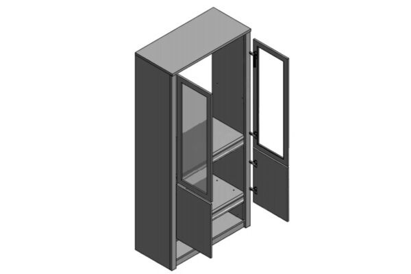 Vitrinenschrank Küchenbuffet Anrichte Vitrine Schublade Glas-Regale