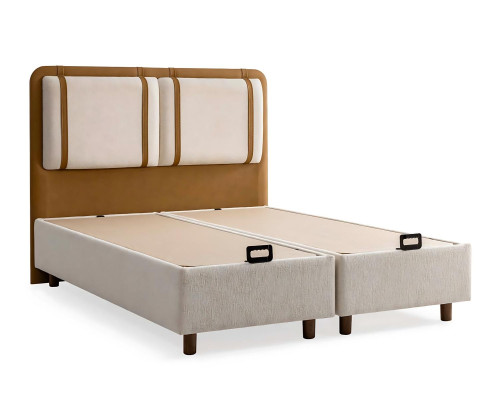 Klare und neutrale Farben machen Bett mit Matratze vielseitig einsetzbar.