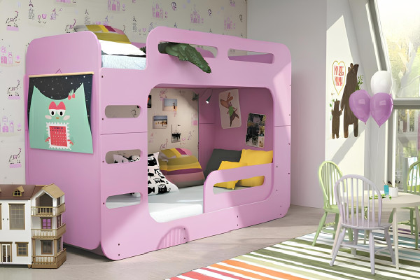 Kinderbett Doppelstockbett Stockbett Jugendbett Bett Betten Rosa Holz Sofort