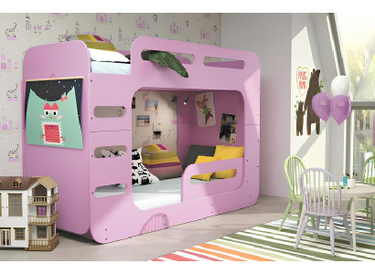 Kinderbett Doppelstockbett Stockbett Jugendbett Bett Betten Rosa Holz Sofort