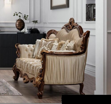 Luxus Garnitur Sofagarnitur 3+3 Sitzer Couchtisch Sofa Couch Sofas Set Barock