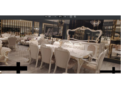 Esszimmer Esstisch Stuhl Anrichte Spiegel Tisch Gruppe Holz Luxus Set 11tlg.