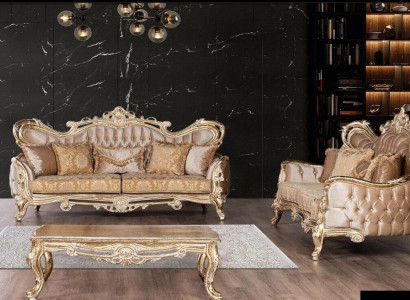 Sofagarnitur 3+3 Sitzer Sofa Sessel Sofas Relax Luxus Set Wohnzimmer Barock 2tlg