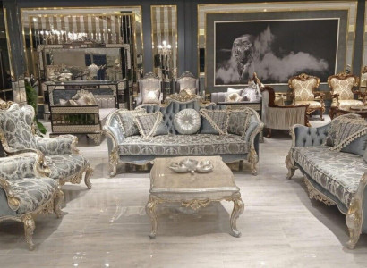 Sofagarnitur 3+3+1+1 Sitzer Couchtisch Luxus Sofa Sessel Sofas Stoff Set 5tlg