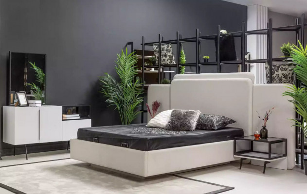 Schlafzimmer Bett 2x Nachttische Luxus Kommode Set Design Möbel 5tlg