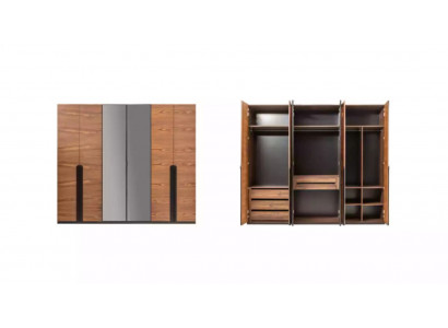 Kleiderschrank Braun Holz Möbel Design Luxus Schlafzimmer Garderobenschrank