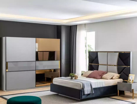 Luxus Schlafzimmer Bett Doppel Betten Design Holz Möbel Bettrahmen Neu