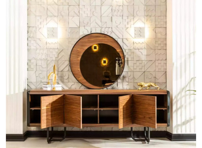 Luxus Sideboard Spiegel Holz Konsole Gruppe Schubladen Kommoden Konsolen
