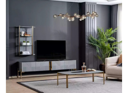 Wahnsinnig schickes Modern Designer Wohnzimmer-TV-Kommode in Aschgrau