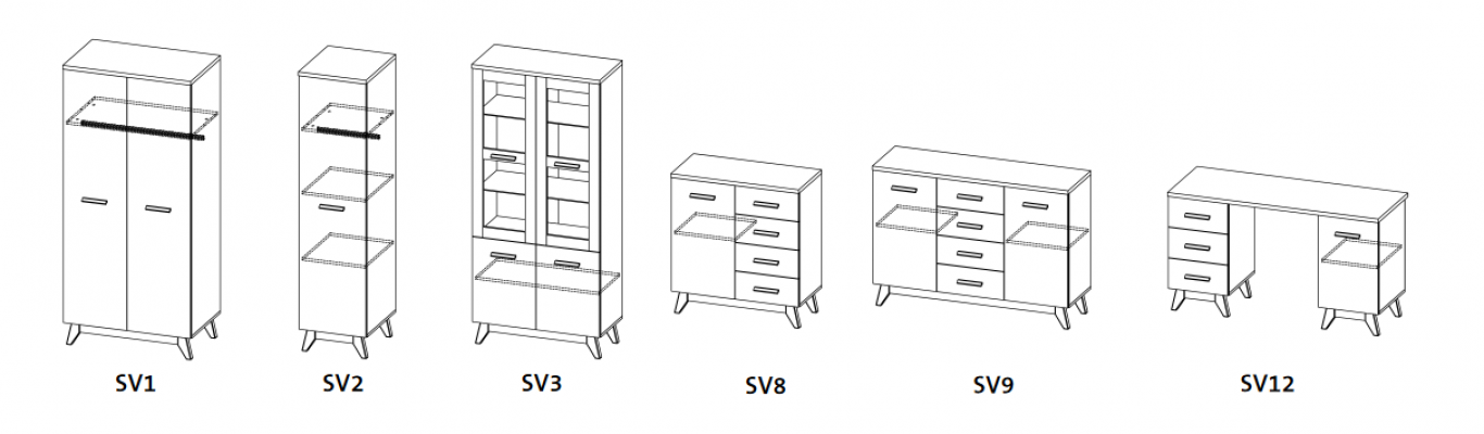 Wohnzimmer Set Vitrine Kommode Wandregal Wohnwände Kommoden