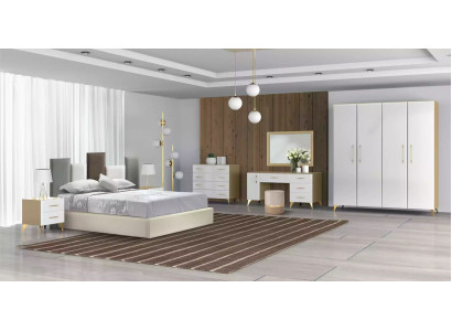 Schlafzimmer Set Bett 2x Nachttisch Kommode 7tlg Design Luxus