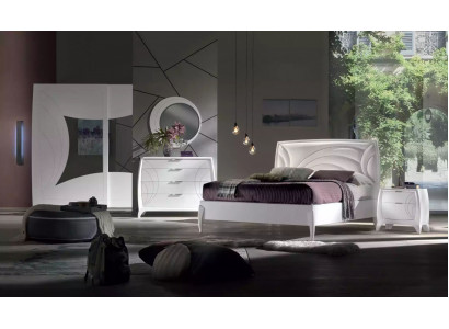 Schlafzimmer Set Bett 2x Nachttisch Kleiderschrank 6tlg Design Luxus