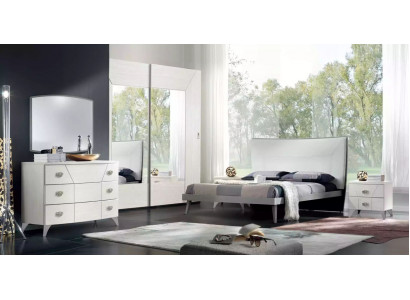 Schlafzimmer Set Bett 2x Nachttische Kommode 6tlg.Design Luxus
