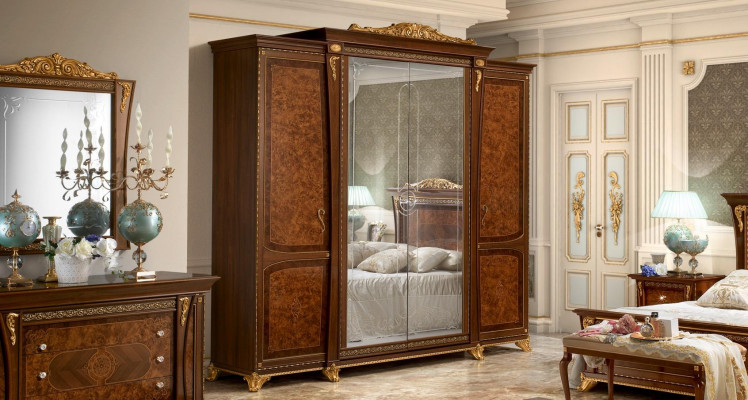 Schrank MobilPiu Luxury Massivholz Schränke Kleiderschrank Schlafzimmer Neu