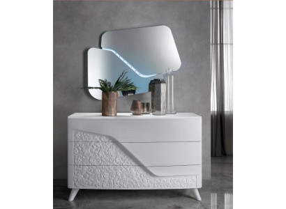 Luxus Set 2tlg Kommode Spiegel Kommoden Holz Konsole Modern Design Weiß Neu