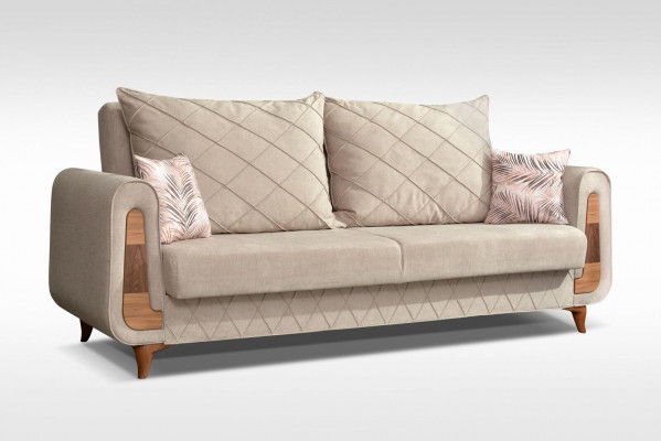 Designer Moderne Luxus Sofa 3 Sitzer Möbel Polster Textil Beige Couchen xxl Neu